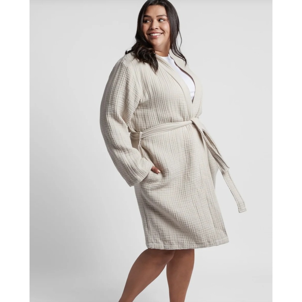 Parachute Cloud Cotton Robe Unisex Tan Gauze Belted